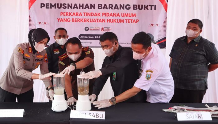 Kejari dan Polres Semarang Musnahkan Barang Bukti 53 Perkara: Sabu, Ganja, dan Pil Terlarang