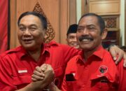 Keterangan foto: Ketua DPP PDIP Bidang Pemenangan Pemilu Legislatif, Bambang ‘Pacul’ Wuryanto (kiri) dan Plt Ketua DPD PDIP Jawa Tengah FX Rudy (kanan) saat dijumpai di Panti Marhaen, Kota Semarang, Senin, 25 Agustus 2025. (Made Dinda Yadnya Swari/beritajateng.tv)