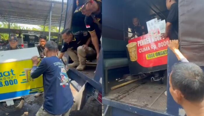 Satpol PP Semarang Tertibkan PKL Dan Pedagang Tak Patuh Tempat Jualan, Gerobak Diangkut dan Disita