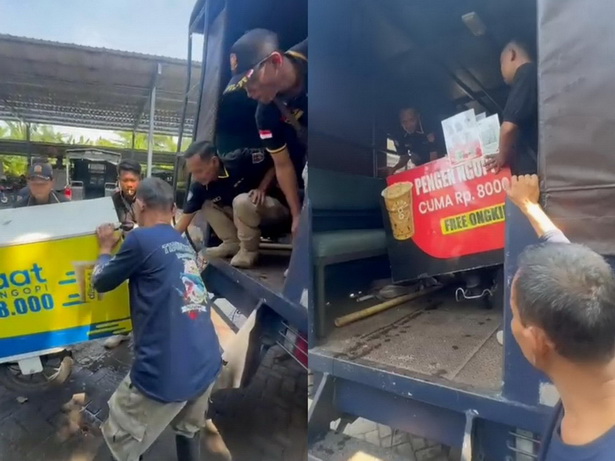 Satpol PP Semarang Tertibkan PKL Dan Pedagang Tak Patuh Tempat Jualan, Gerobak Diangkut dan Disita