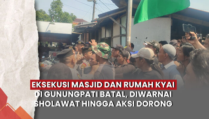 Video Eksekusi Masjid dan Rumah Kyai di Gunungpati Gagal, Diwarnai Sholawat dan Aksi Dorong