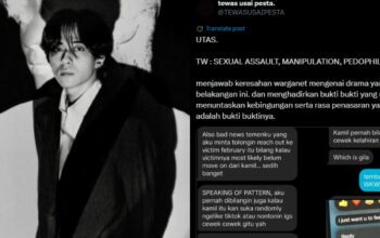 Vokalis Harum Manis Sulthon Kamil (kiri) dan utas viral di X soal dugaan pedofilia yang dilakukan Kamil terhadap remaja perempuan di bawah umur. (Instagram/@sulthonkamil dan X/@@TEWASUSAIPESTA)