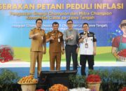 saat acara gerakan petani peduli inflasi komoditas cabai Jawa Tengah di GOR Desa Banyusidi, Kecamatan Pakis, Kabupaten Magelang pada Senin, 22 September 2025.