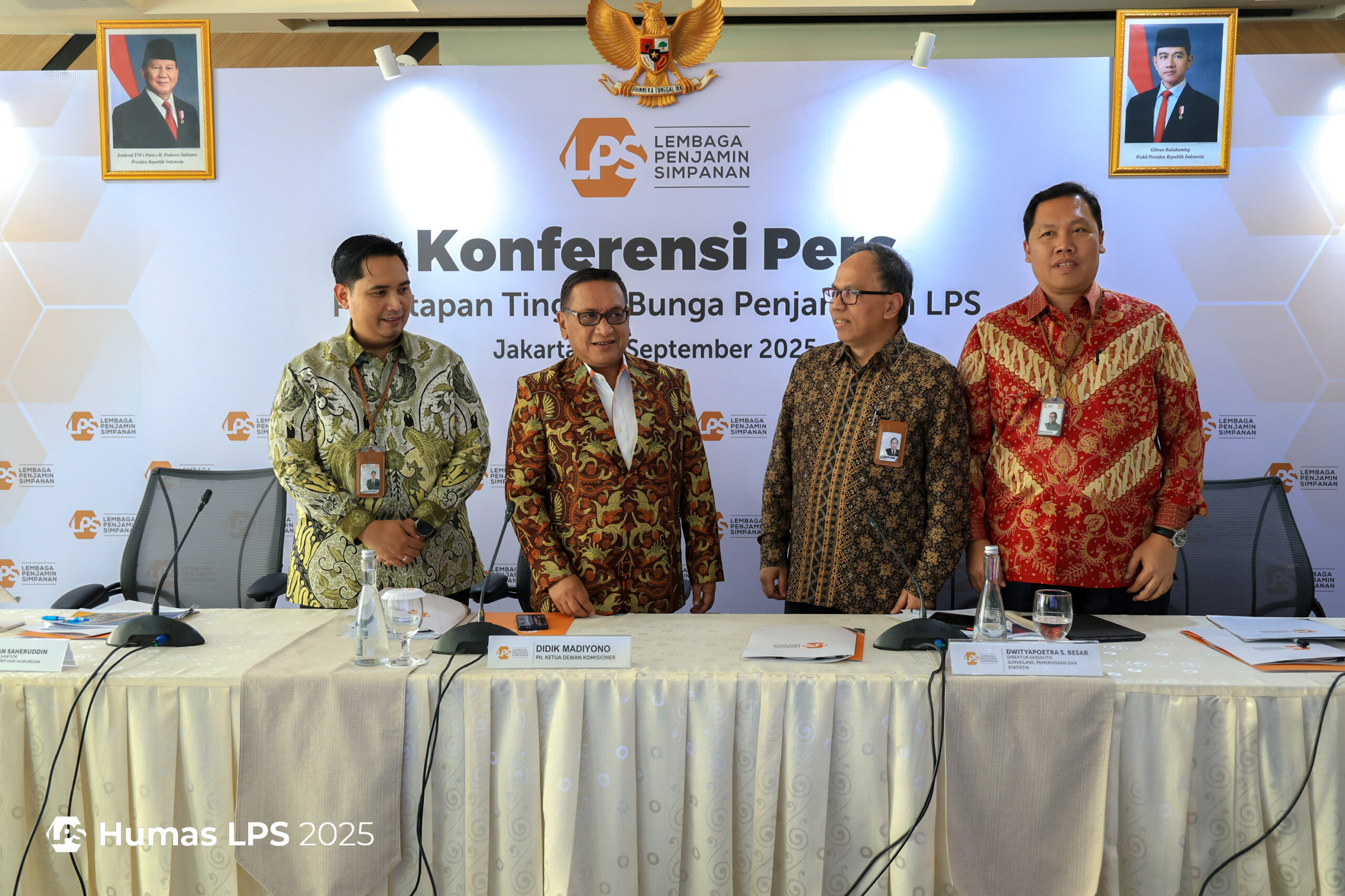 Konferensi Pers Penetapan Tingkat Bunga Penjaminan LPS, Jakarta 22 September 2025. (Humas LPS 2025)