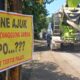 Jalan PTP Ngobo di Bergas Marak Spanduk Keluhan: Dalane Ajur Seng Meh Tanggung Jawab Sopo?