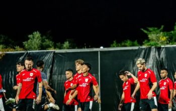 Momen pemain timnas Indonesia sedang menggelar latihan