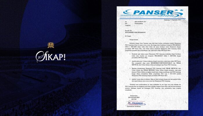 Surati Manajemen Soal Tiket, Panser Biru Ancam Boikot Laga Home PSIS Semarang: Jangan Isi Tribun Selatan!
