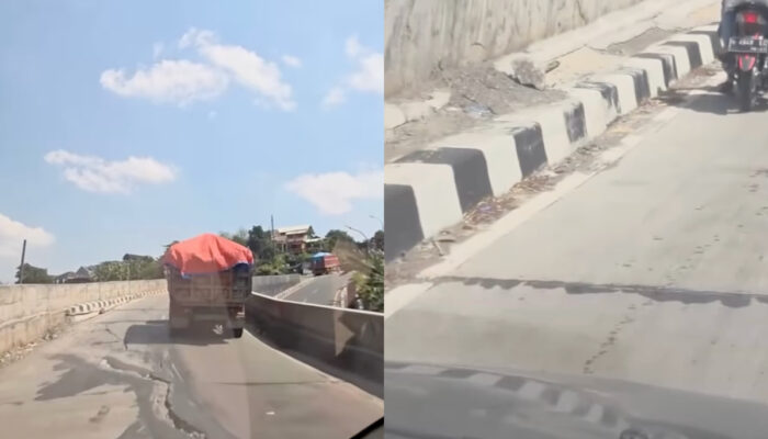 Baru Setahun Dibangun, Jembatan Kalipancur Semarang Retak Bikin Warganet Khawatir