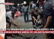 relawan kupas aspal Jalan Suratmo