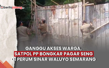 Video Ganggu Akses Warga, Satpol PP Bongkar Pagar Seng di Perum Sinar Waluyo Semarang