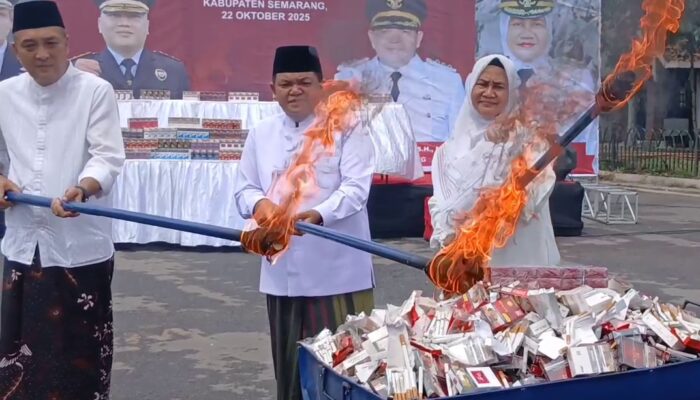 Bea Cukai dan Forkopimda Kabupaten Semarang Musnahkan 3,9 Juta Rokok Ilegal: Nilainya Rp5,8 M