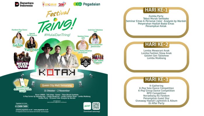 Bertabur Bintang dan Promo Emas, Pegadaian Kanwil XI Semarang Gelar Festival Tring!