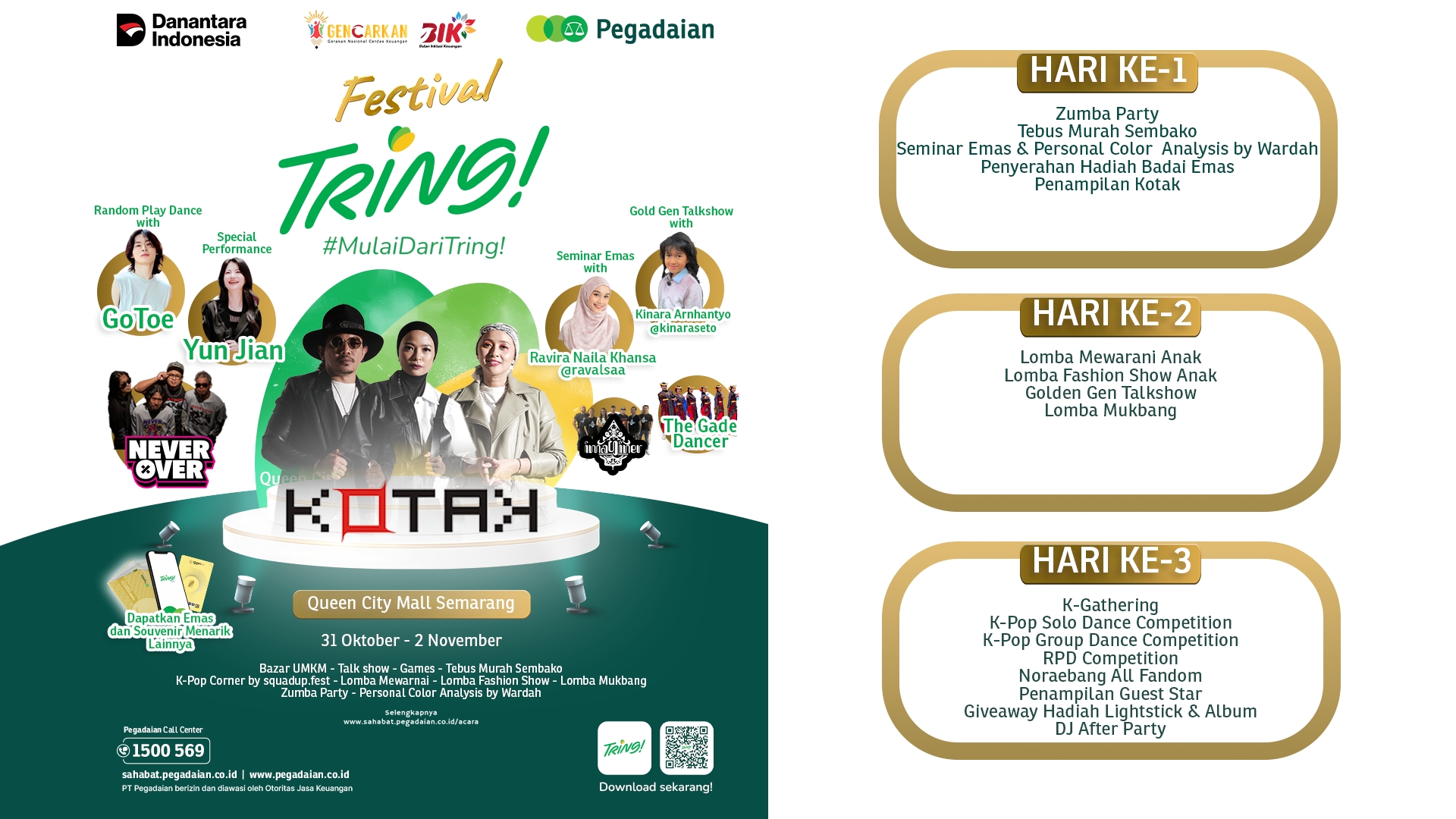 Bertabur Bintang dan Promo Emas, Pegadaian Kanwil XI Semarang Gelar Festival Tring!