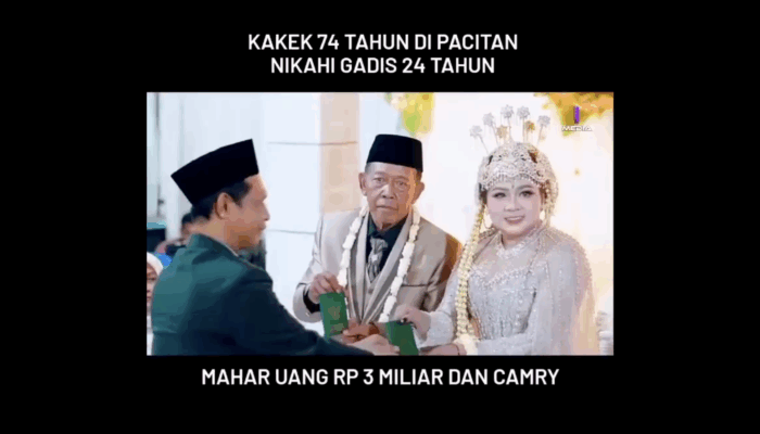 Fakta-fakta Kakek Nikahi Gadis di Pacitan yang Viral, Mahar Rp3 M Palsu-Mobil Rental!