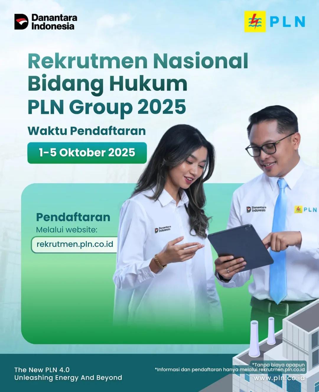 gambar poster pendaftaran Rekrutmen Nasional Bidang Hukum PLN Grup 2025