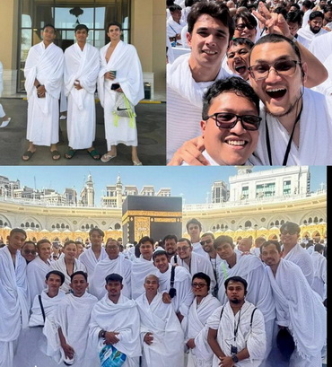 gambar pemain Timnas Indonesia melaksakan ibadah umroh
