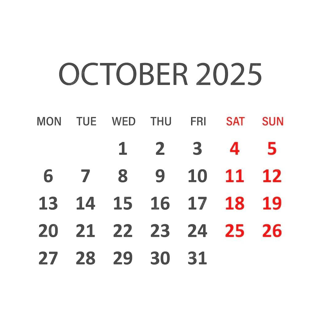 gambar Bulan Oktober 2018 di Kalender Masehi
