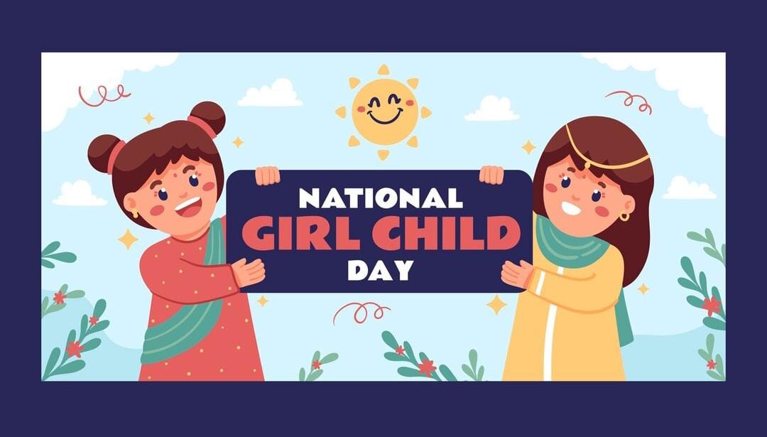 - Ilustrasi anak perempuan merayakan Hari Anak Perempuan