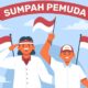 Ilustrasi Dua Anak Memegang Bendera Merah Putih