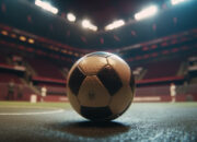 gambar bola di dalam lapangan sepak bola
