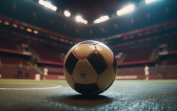 gambar bola di dalam lapangan sepak bola