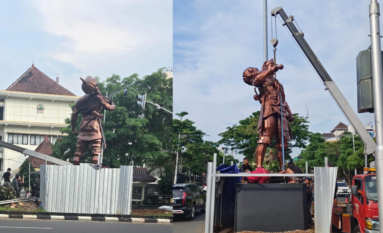 Patung Bima dan Srikandi Percantik Jalan Pahlawan Semarang, Bakal Diresmikan Saat Festival Wayang