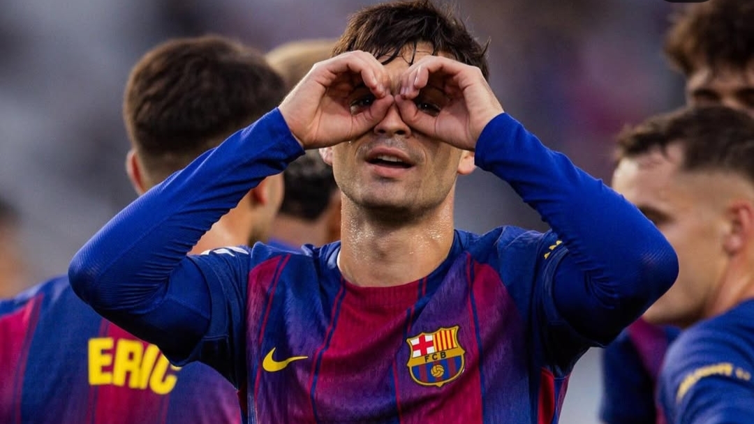 Selebrasi iconic Pedri ketika melawan Girona dalam lanjutan series LaLiga