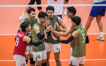 Pertandingan Semifinal Timnas Indonesia lawan Vietnam. ((X/@dly_volleyball))