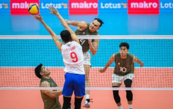 Pertandingan Semifinal Timnas Indonesia lawan Vietnam. ((X/@dly_volleyball))