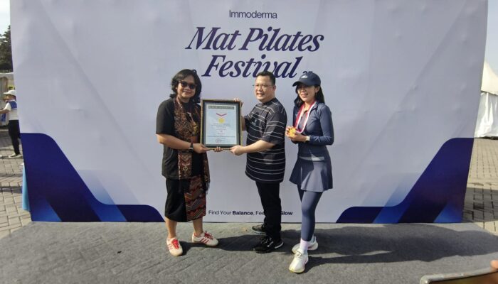 Immoderma Cetak Rekor MURI Senam Mat Pilates Terbanyak Serentak di Empat Kota
