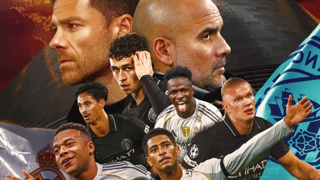Poster pertandingan Real Madrid Vs Manchaster City di Liga Champions