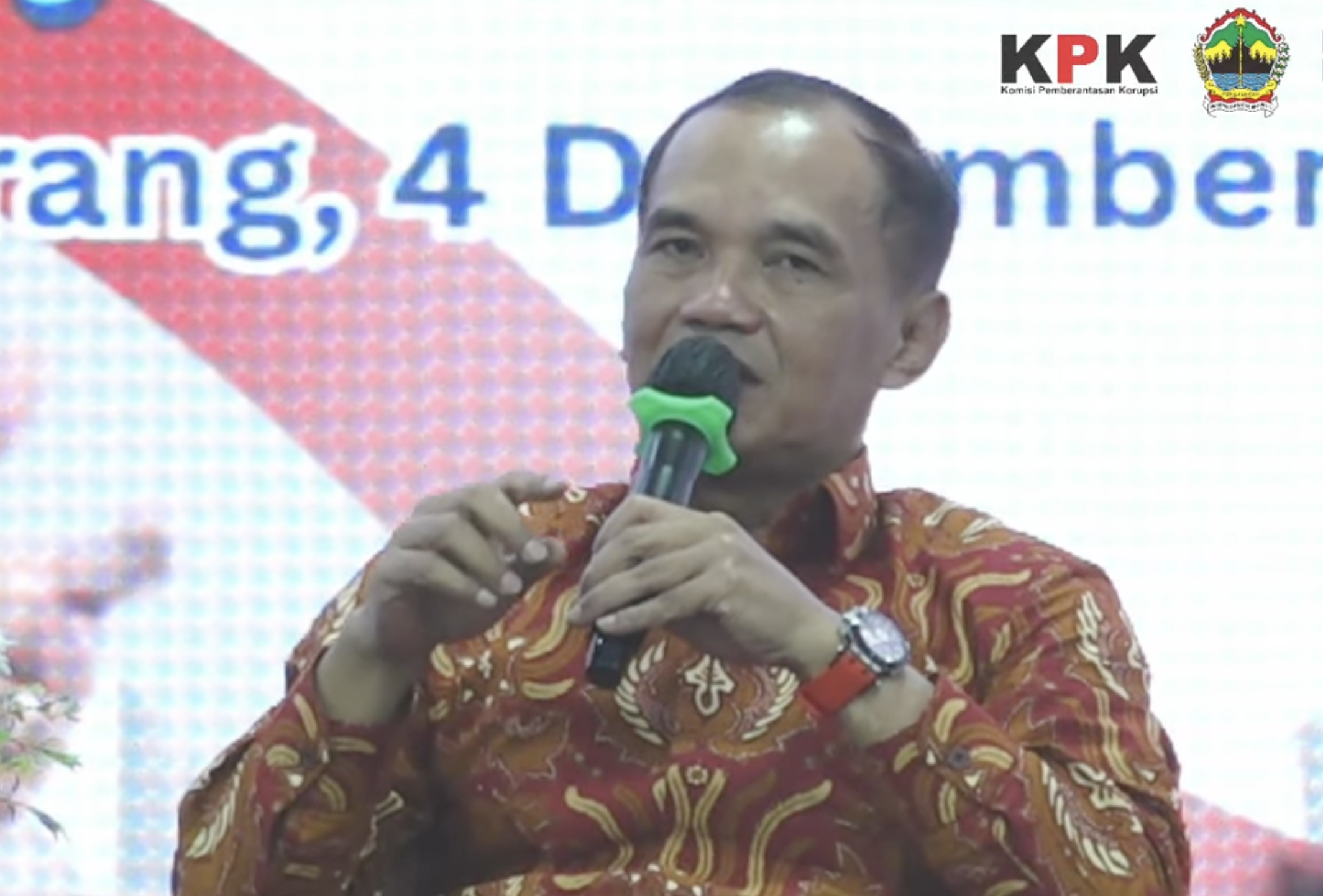 Ketua DPRD Jateng Sumanto dalam Peringatan Hari Anti Korupsi Sedunia (HAKORDIA) tingkat Provinsi Jawa Tengah 2025 berlangsung pada Kamis, 4 Desember 2025. (YouTube/Pemprov Jateng)