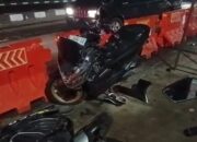 Diduga Rem Blong, Truk Boks Angkut Paket Hantam 8 Motor dan 1 Mobil di Simpang Exit Tol Bawen