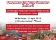 Trans Semarang Alihkan Rute dan Hentikan Sejumlah Halte Imbas Gombel Lama Ditutup