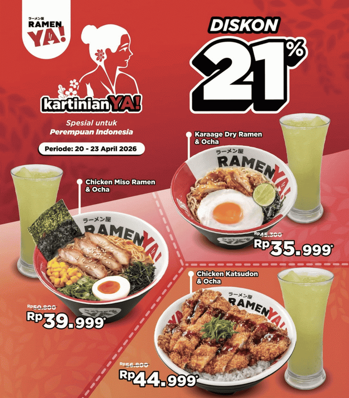 RamenYa!, salah satu tempat makanan yang mengadakan promo Hari Kartini 21 April 2026. (Instagram/@ramenya.id)