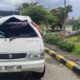 Mobil Suzuki Carry pikap bernomor polisi G 9587 BM yang mengalami kecelakaan lalu lintas tunggal di ruas tol Semarang- Solo KM 448+700A. (Bowo Pribadi/beritajateng.tv)