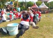 Semarak HUT ke-81 RI Berlanjut, Emak-emak di Kunden Blora Adu Cepat Estafet Tepung hingga Belepotan