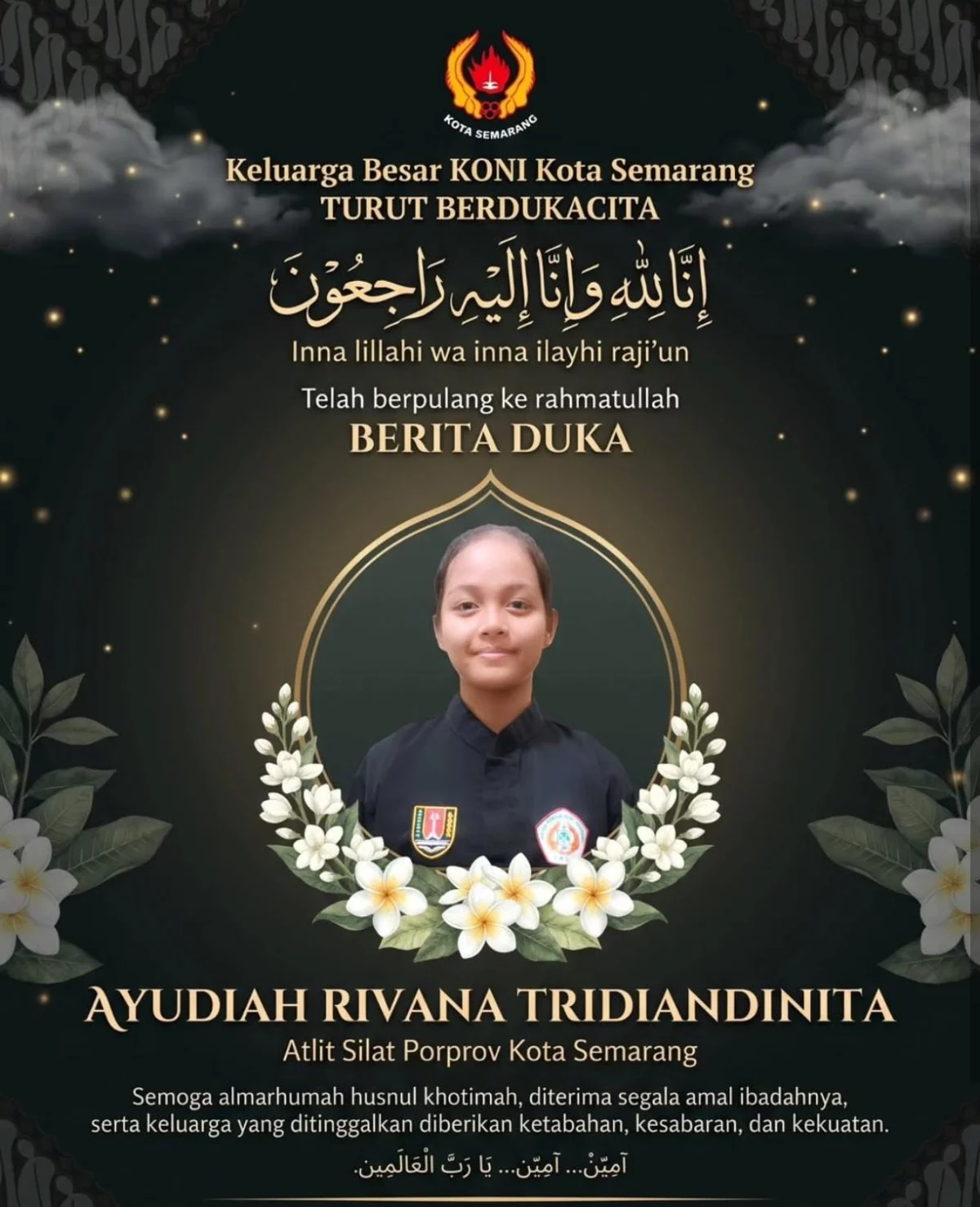 Atlet Pencak Silat Kota Semarang Ayudiah Rivana Meninggal Dunia Usai Operasi Cedera di Porprov Jateng 2026